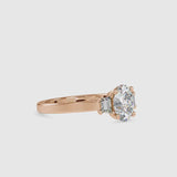 Oval 3 Stone Diamond Engagement Ring Rose gold