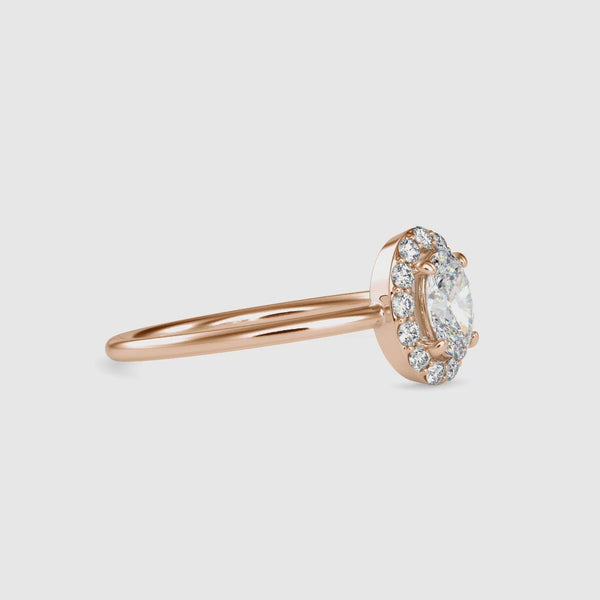 Kaze Oval Stone Diamond Ring Rose gold