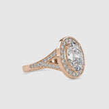 Halo Sparkling Diamond Engagement Ring Rose gold