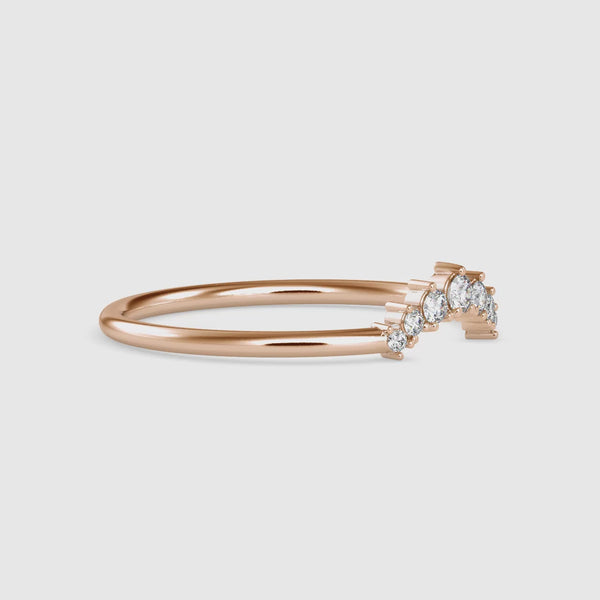 Roxane Round Diamond Delicate Ring Rose Gold