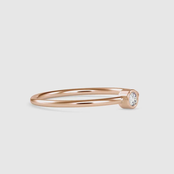 Ava Round Stone Diamond Ring Rose gold