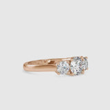 Vows Three Diamond Stone Ring Rose gold