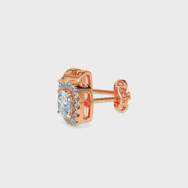 Starry Serenity Solitaire Earring Rose Gold
