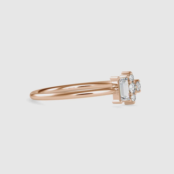 Baguette Artemis Diamond Ring Rose Gold