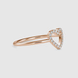 Pure Empty heart white Diamonds Ring Rose Gold