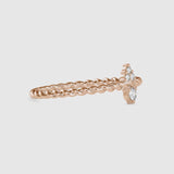 Round Pippin Diamond Ring Rose Gold