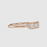 Lucila Pear Baguette Diamond Ring Rose Gold