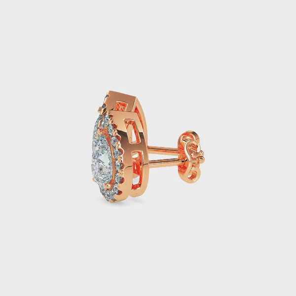 Moonlit Magic Solitaire Earring Rose Gold