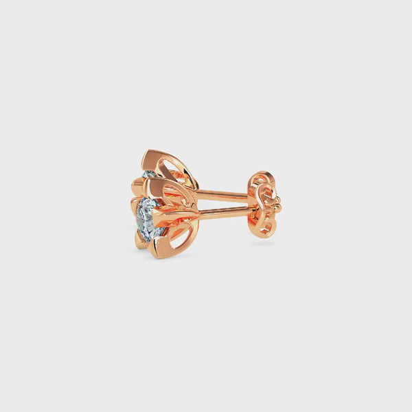 Lumiere Diamond Solitaire Earring Rose Gold