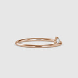 Round Leaning Delicate Diamond Ring Rose Gold