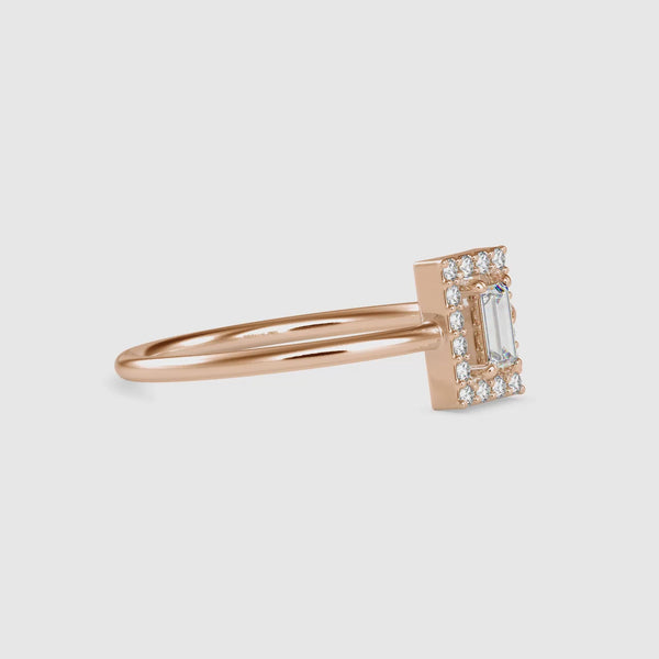 Worm Baguette Diamond stone Ring Rose gold