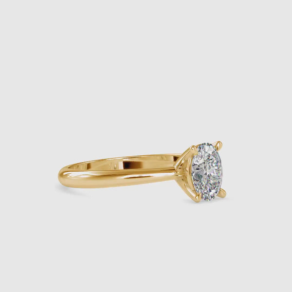 Buoyant Prong Diamond Stone Ring Yellow gold