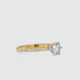 Elite Diamond Prong Engagement Ring Yellow gold