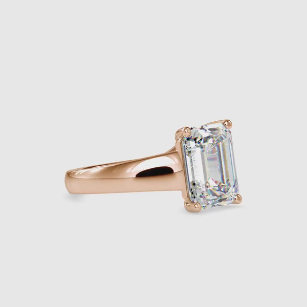 Emerald Vintage Cut Diamond Engagement Ring Rose gold
