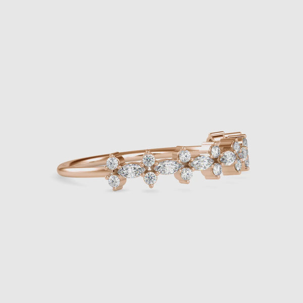 Flora Marquise Stone Diamond Ring Rose gold