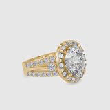 Supreme Diamond Halo Stone Ring Yellow gold