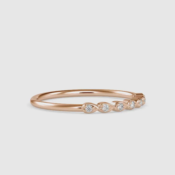 Salvius Stone Round Diamond Ring Rose gold