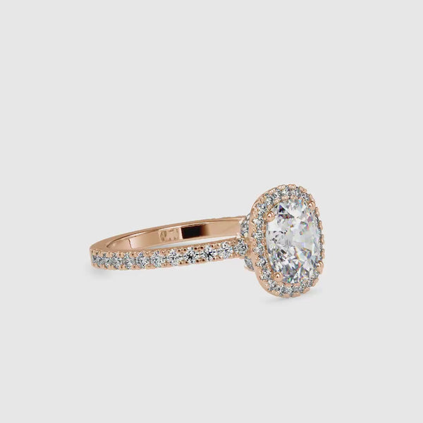 Oxeria Cushion Halo Diamond Ring Rose gold