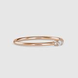 Olympias Three Stone Diamond Ring Rose Gold