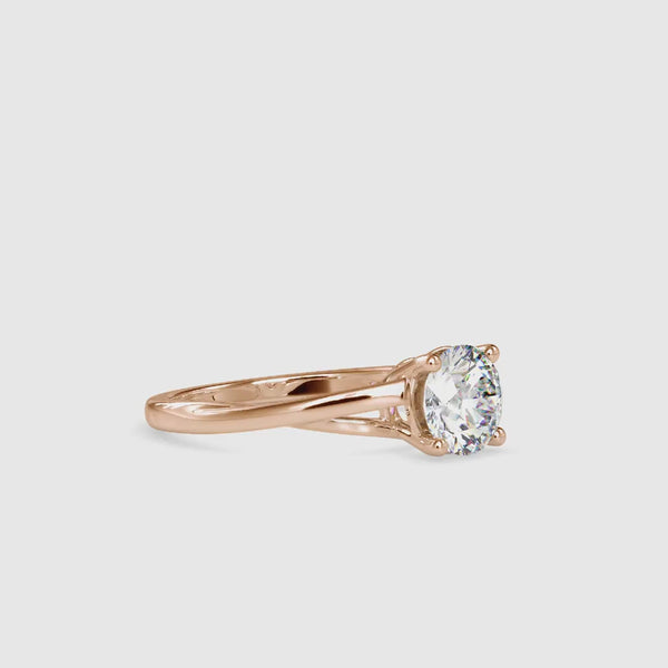 Brilliant Round Cut 4 Prong Diamond Engagement Ring Rose gold