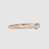 Heady Crest Diamond Stone Ring Rose gold