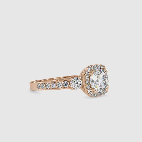 Heaven Halo Queen Diamond Ring Rose gold