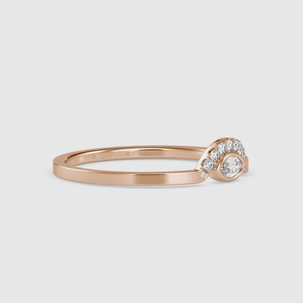 Marquise Eyelet Diamond Ring Rose Gold