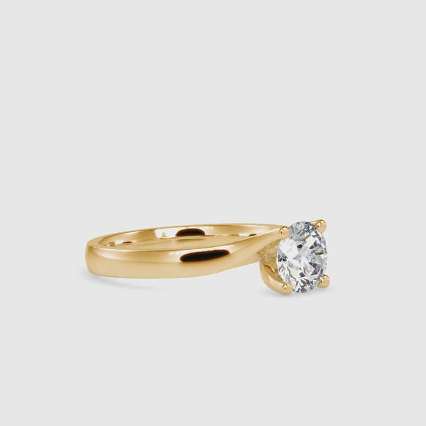 Arch Diamond Prong Engagement Ring Yellow gold