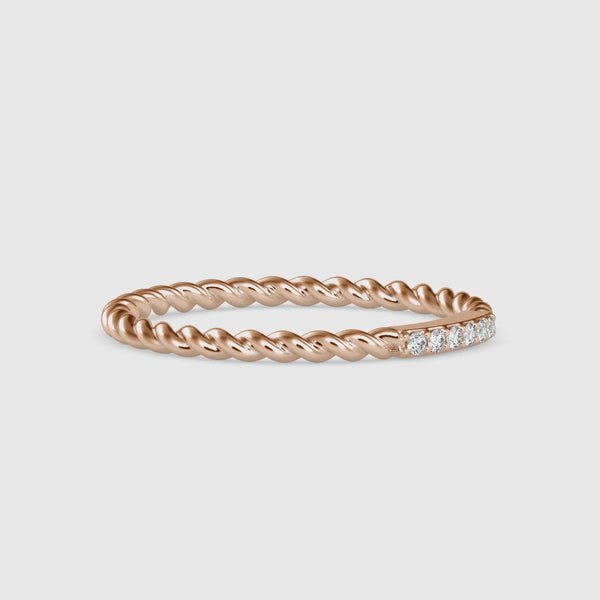 Saladin Round Circle Diamond Ring Rose Gold