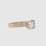 Full Moon Diamond Prong Engagement Ring Rose gold