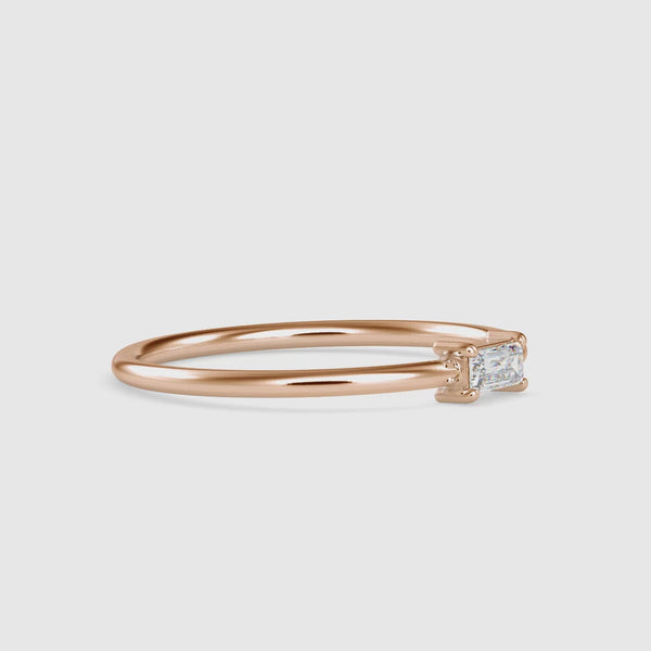 Polite Bagutte Diamond Ring Rose Gold