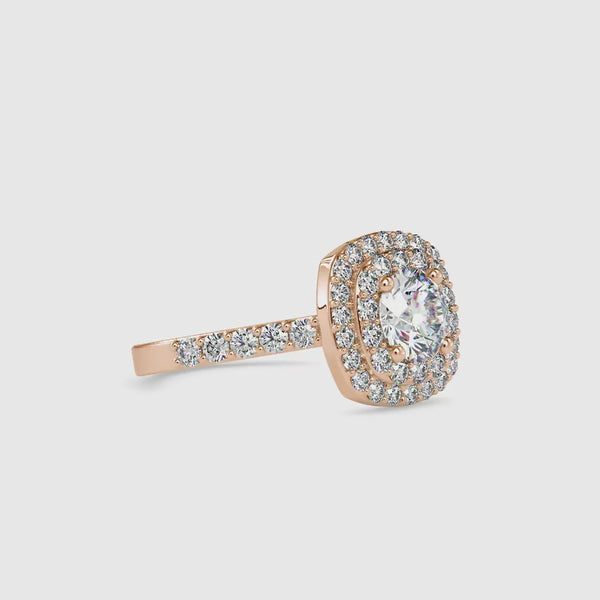 Percy Round Diamond Engagement Ring Rose gold