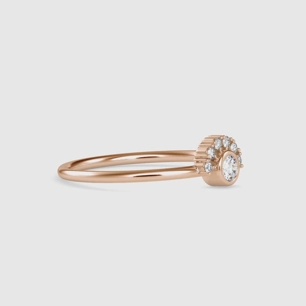 Orotund Delicate Diamond Stone Ring Rose gold