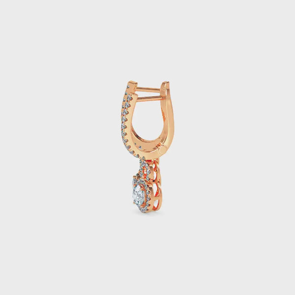 Percy Solitaire Diamond Earring Rose Gold