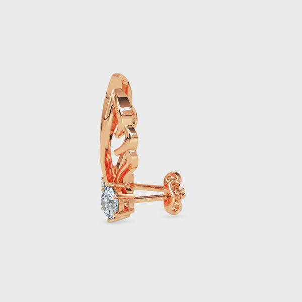 Orville Diamond Solitaire Earring Rose Gold