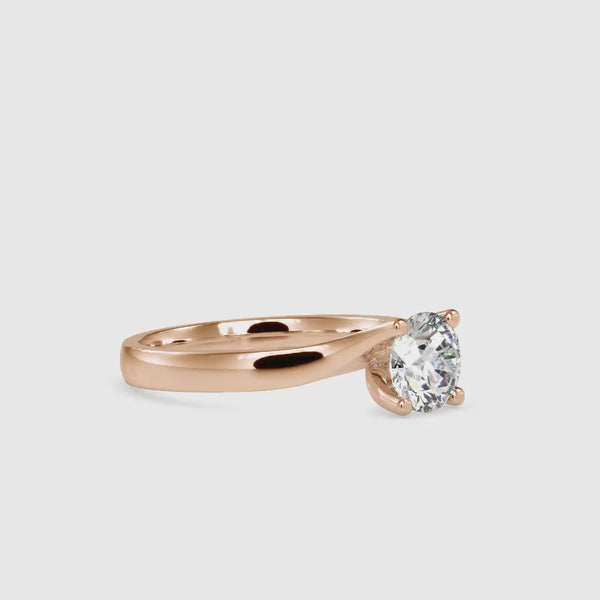 Arch Diamond Prong Engagement Ring Rose gold