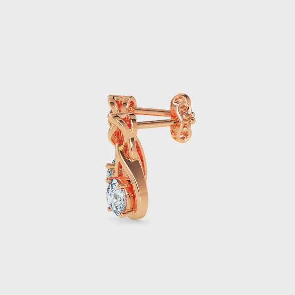 Natty Diamond Solitaire Earring Rose Gold