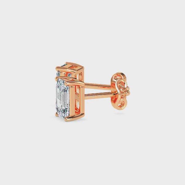 Exquisite Embers Solitaire Earring Rose Gold