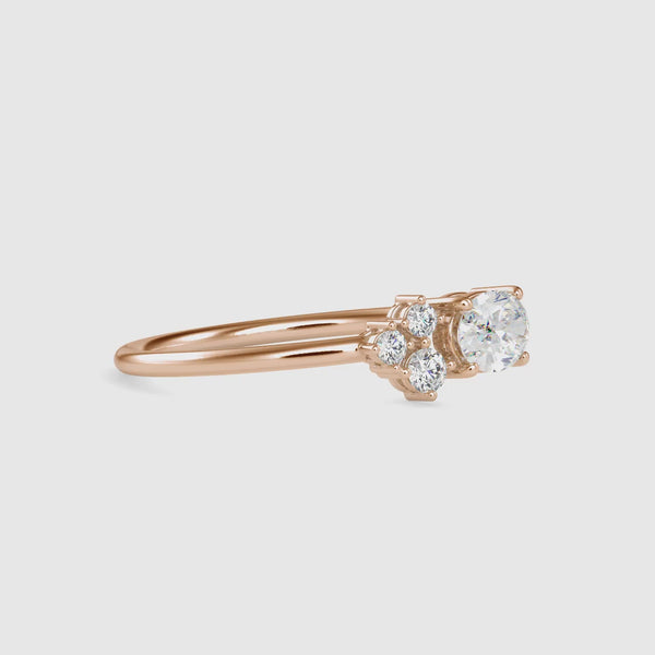 Oval Cicero Delicate Diamond Ring Rose Gold