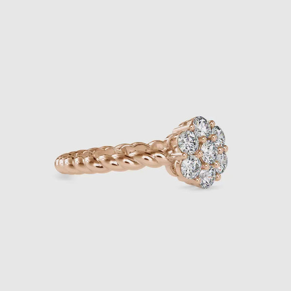 Diamond Floret Engagement Ring Rose gold