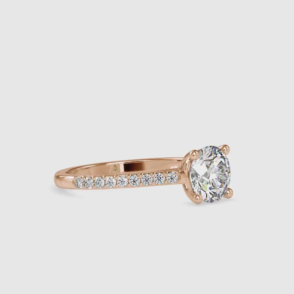 Diamond Orbiting Engagement Ring Rose gold