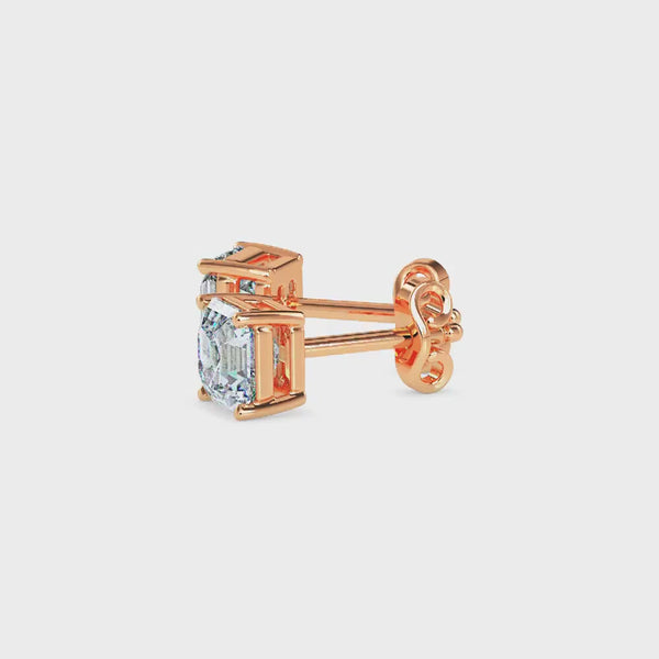 Ethereal Orbs Solitaire Earring Rose Gold