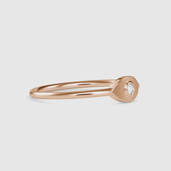 Creavice Round Diamond Ring Rose Gold