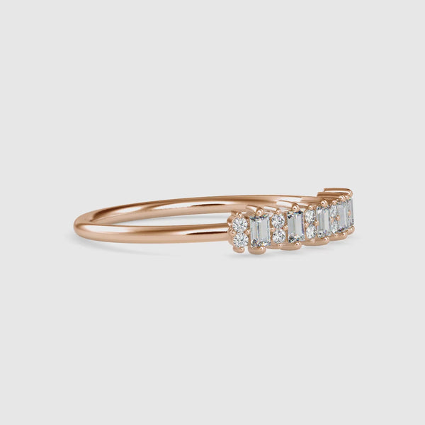 Baguette Lenore Diamond Stone Ring Rose gold