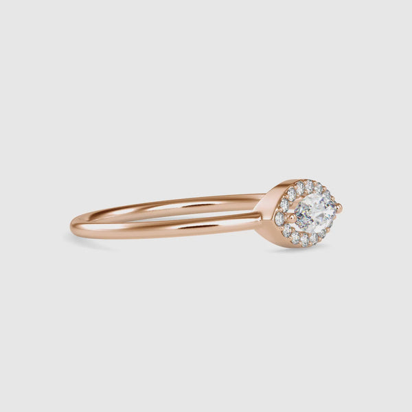 Marquise Cut White Diamond Ring Rose Gold