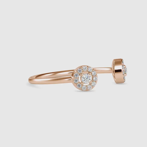 Cleaner Round Diamond Stone Ring Rose Gold