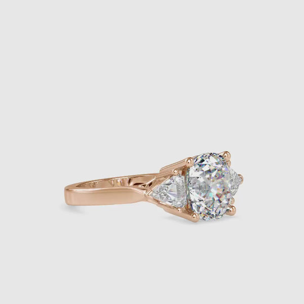 Suave three Stone Diamond Ring Rose gold