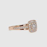 Retro Halo Diamond Stone Ring Rose Gold