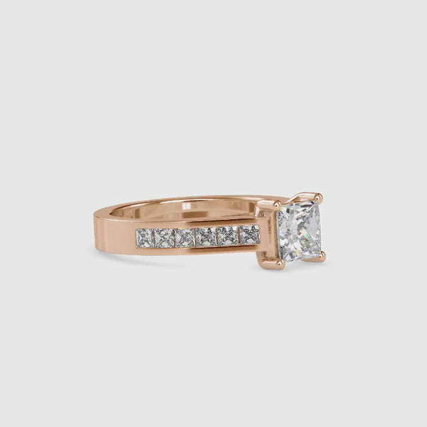 Gala Princess Prong Diamond Ring Rose gold