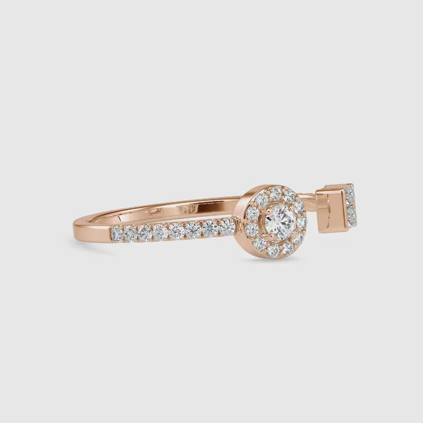 Meddic Stone Diamond Ring Rose Gold